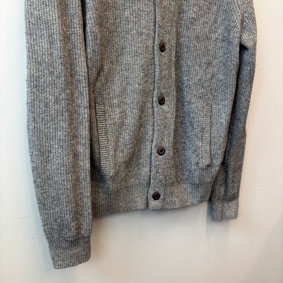 Express XL Cardigan Sweater Shawl Collar Gray Button-Up Wool Blend Pockets - Picture 6 of 12